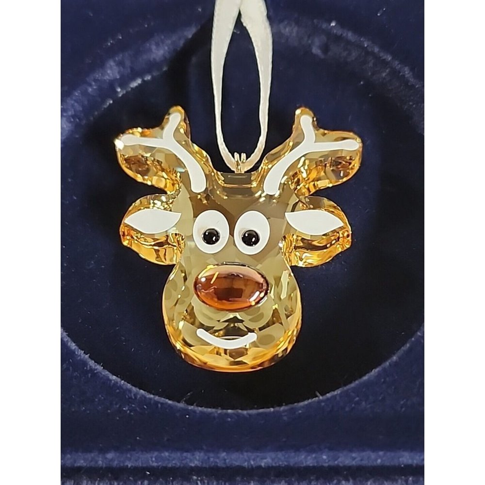 Swarovski Crystal Gingerbread Reindeer Joyful Ornament, Brown, 5533944